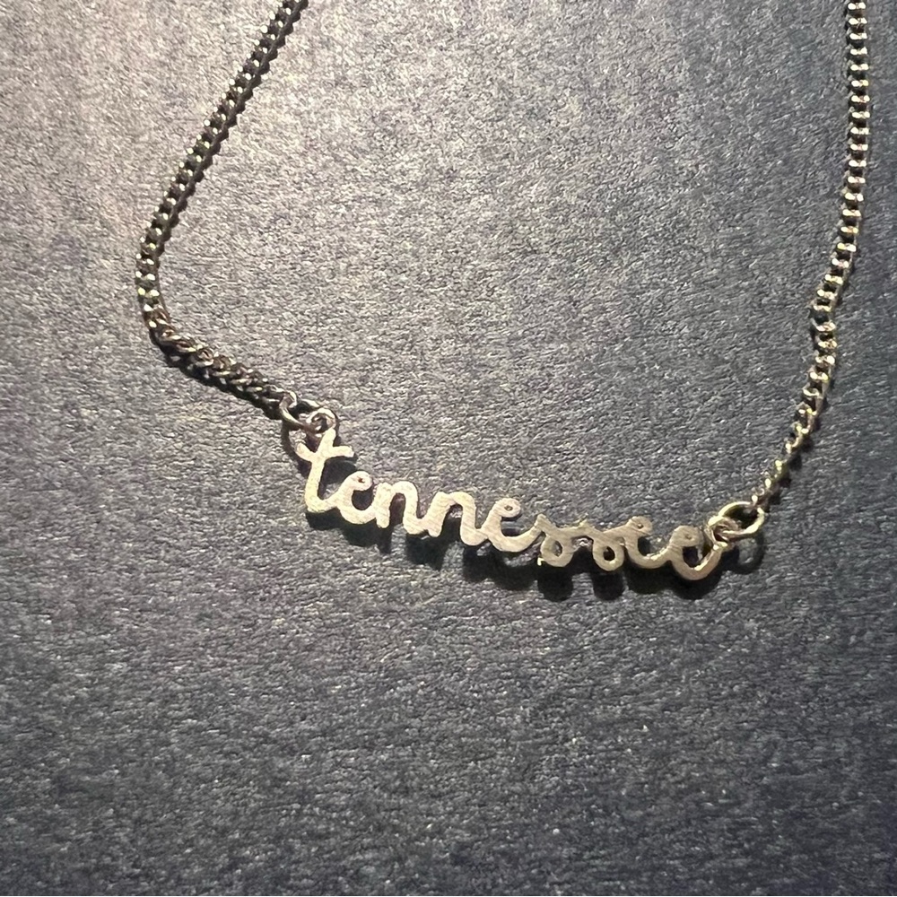 Silver Tone Tennessee Script Adjustable Bracelet - image 2